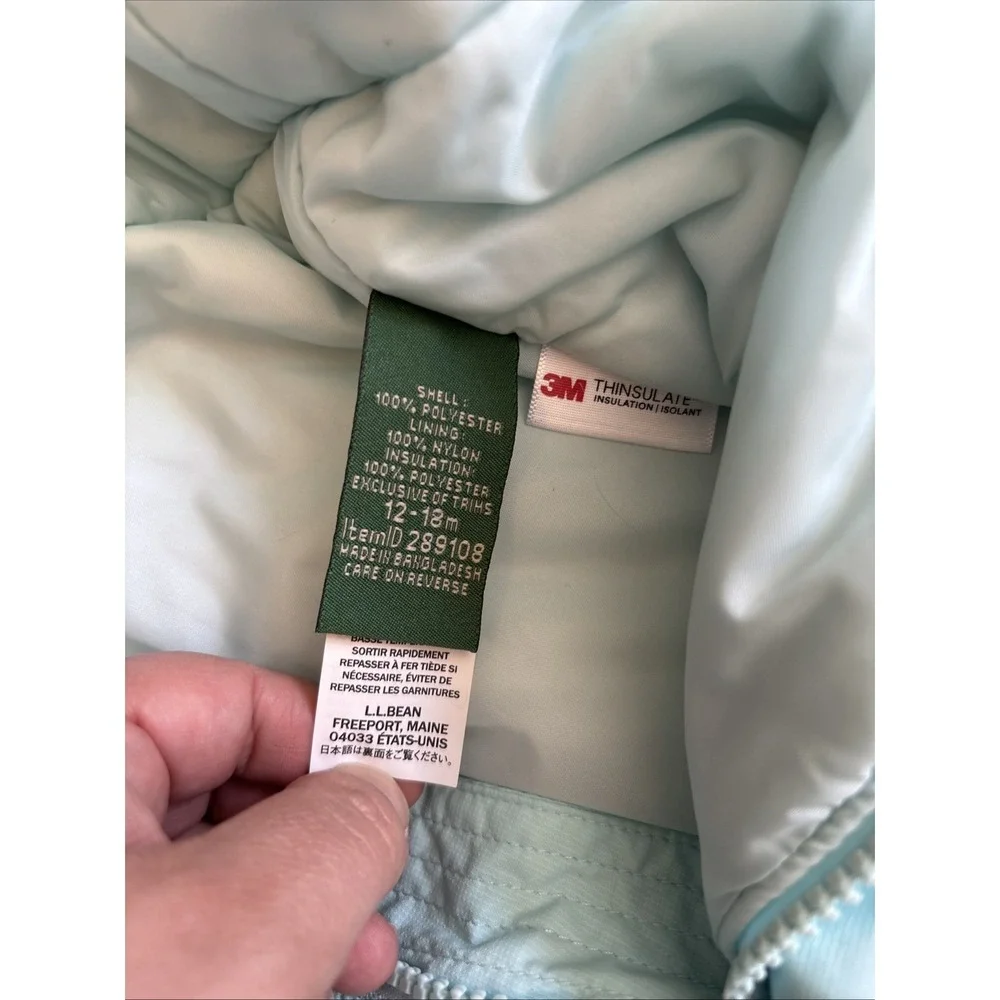 L.L. Bean Toddlers Cold Buster Snowsuit One Piece Hooded 12-18 Months‎ Green